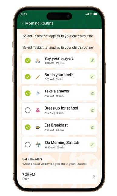 Create routines your child can actually follow
